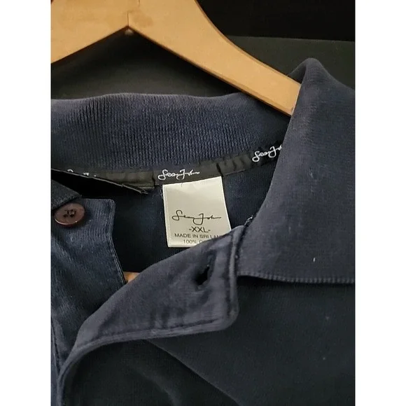 Vintage Sean John Polo Y2K Size XXL Short Sleeve Navy Blue Maroon Shirt 2XL - Picture 5 of 5